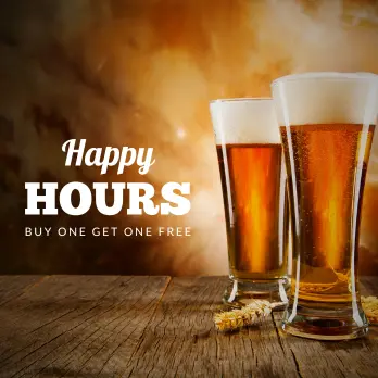 Happy Hour Buy One Get One Free
