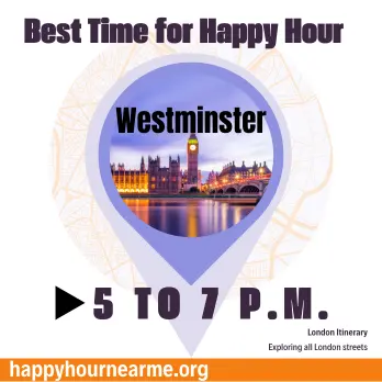  best time for happy hour near me in Westminster is 5 to 7 PM
