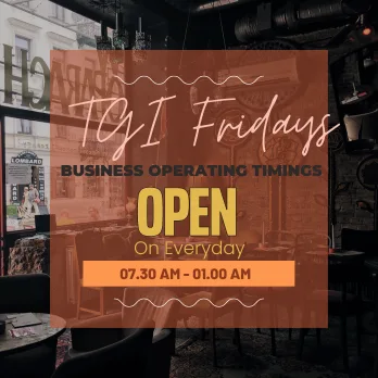TGI Fridays Business Operating Timings
