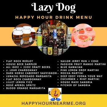 Lazy Dog Happy Hour Drink Menu In 2024