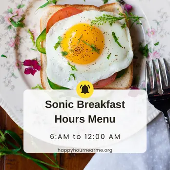 Sonic Breakfast Hour Menu